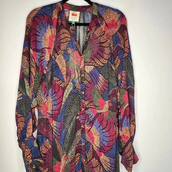 Farm Rio Dotted Macaws Maxi Dress Size Large NWT - Picture 3 of 8